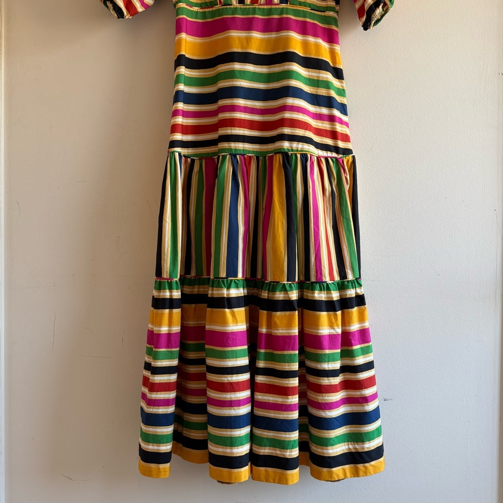 NWT Farm Rio Rainbow Stripe Midi Dress - Picture 4 of 8